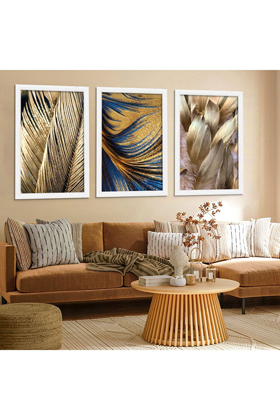 Beyaz Ahşap Çerçeveli Modern Tablo