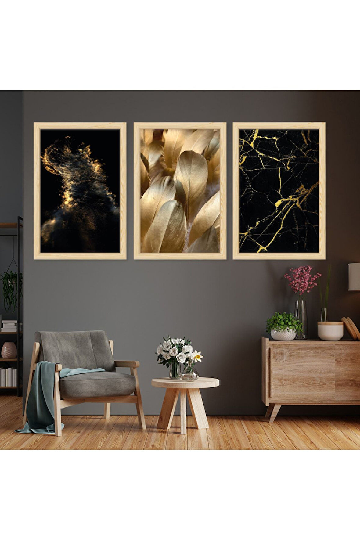 Siyah Ahşap Çerçeveli Modern Tablo