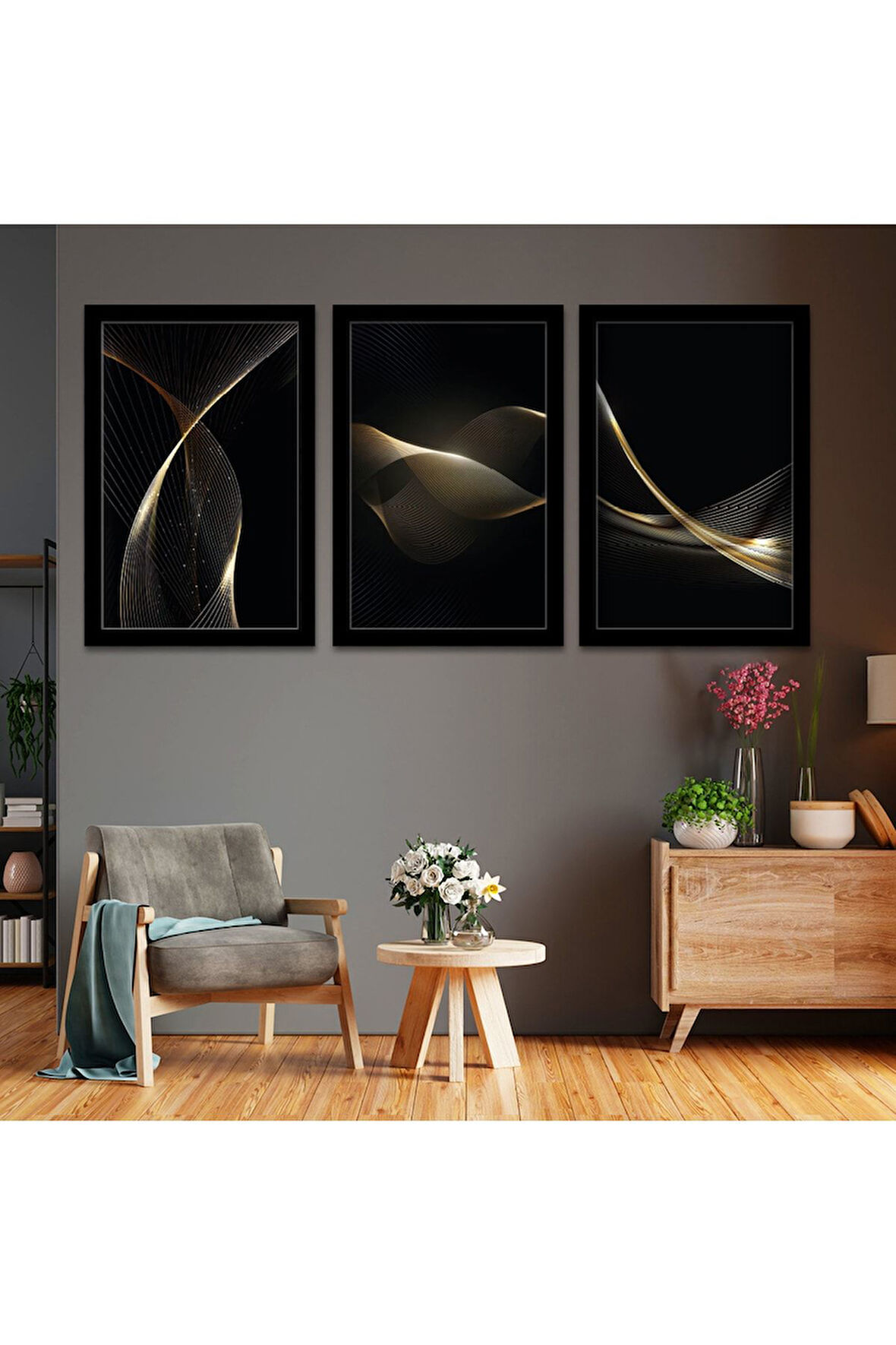 Beyaz Ahşap Çerçeveli Modern Çizim Tablo