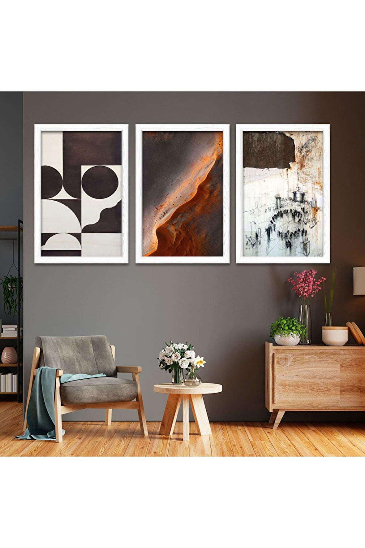 Siyah Ahşap Çerçeveli Modern Tablo