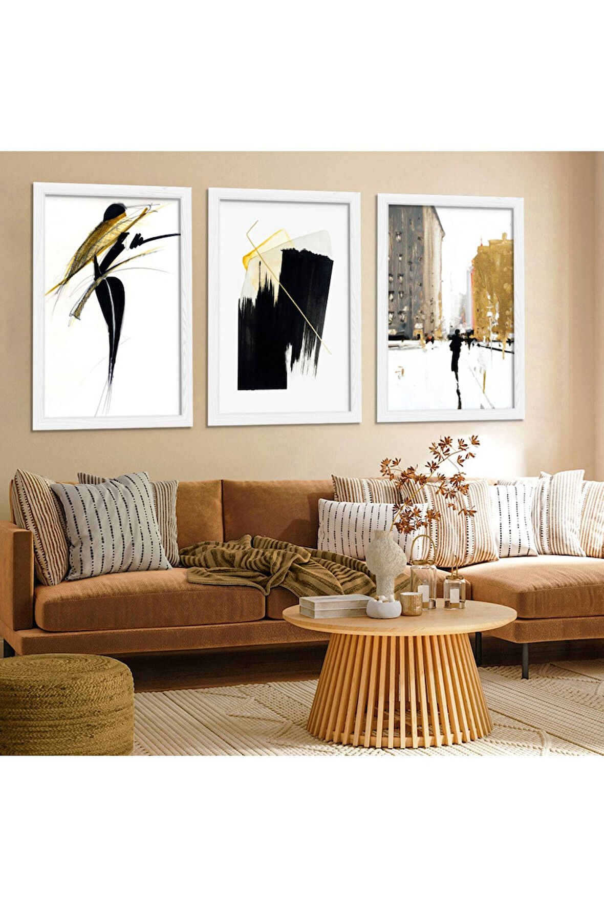 Beyaz Ahşap Çerçeveli Modern Çizim Tablo