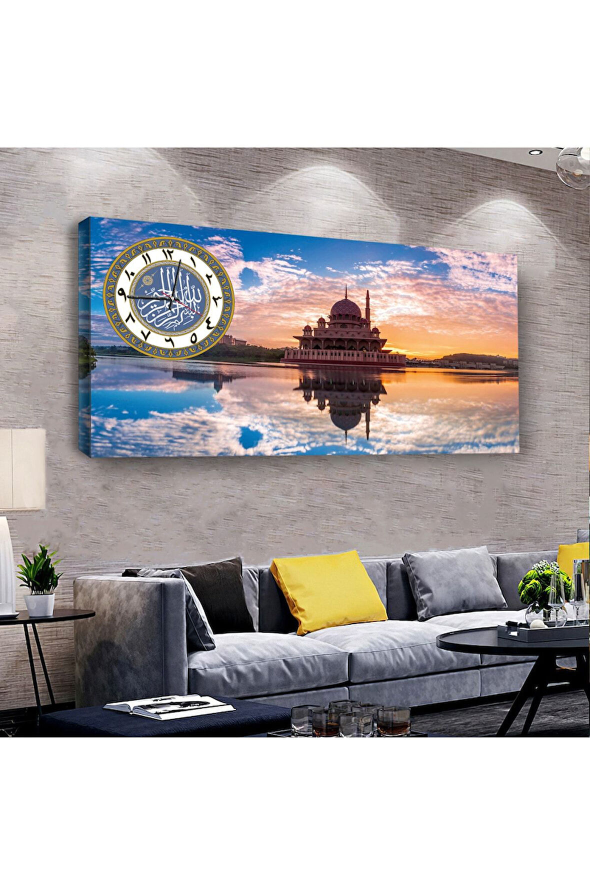 Tac Mahal 120 X 60 Saatli Kanvas Tablo