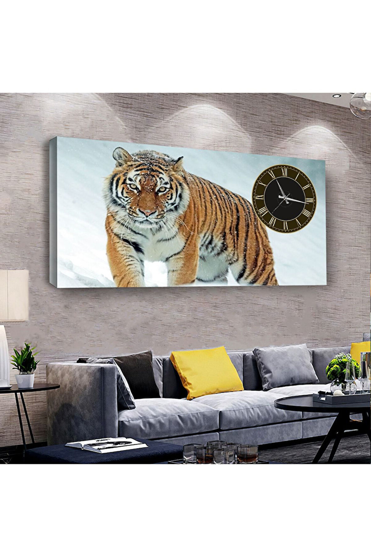 Kaplan 120 X 60 Saatli Kanvas Tablo