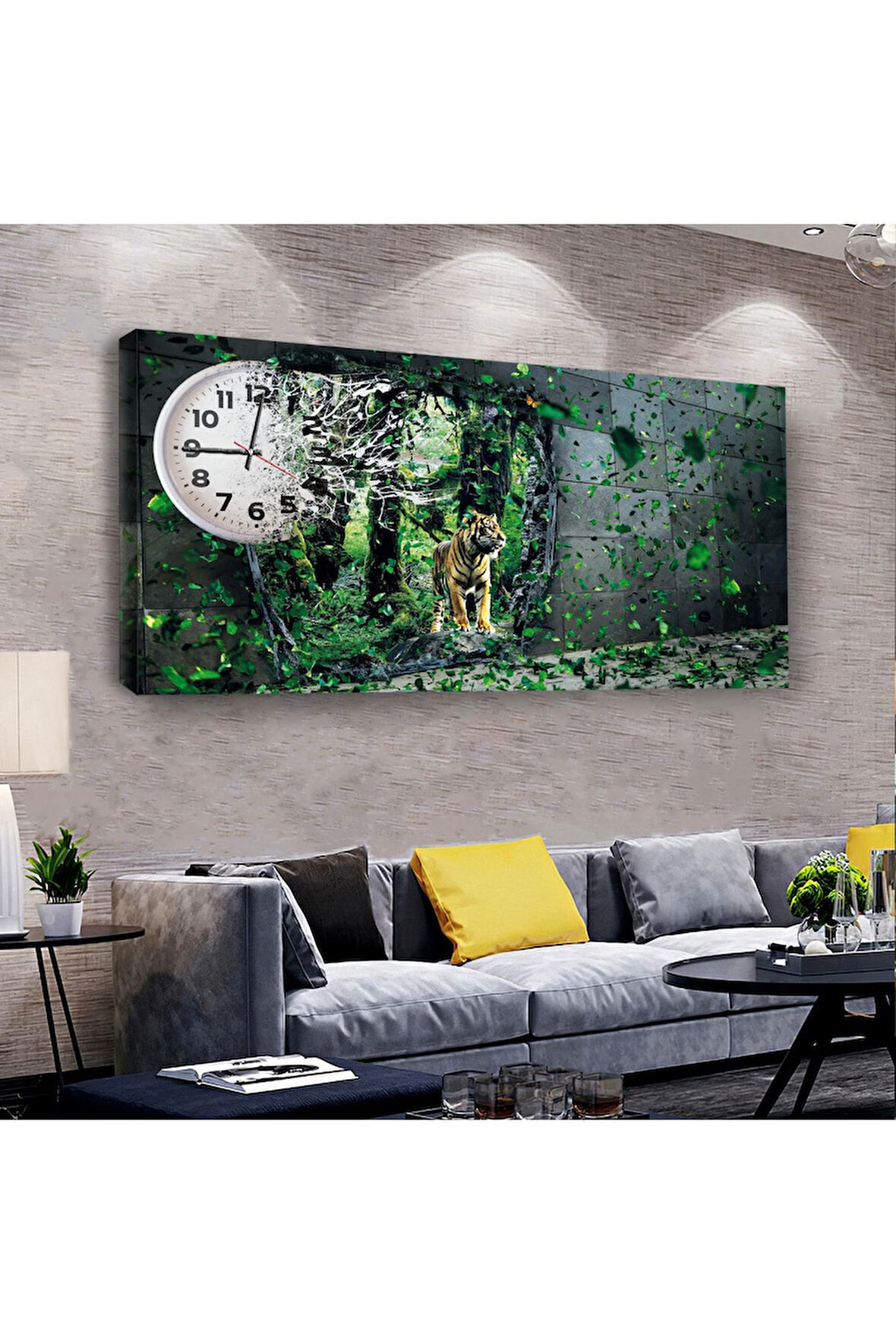 Kaplan 120 X 60 Saatli Kanvas Tablo