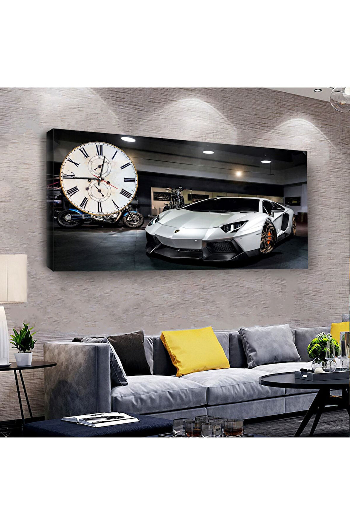 120 X 60 Saatli Kanvas Tablo