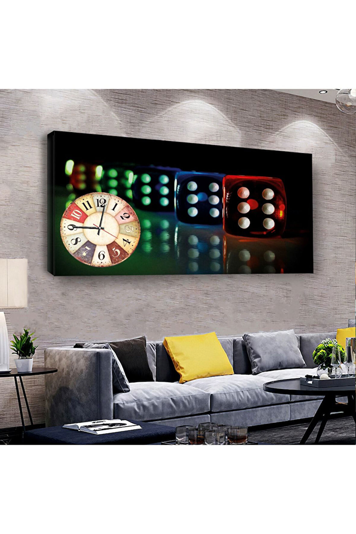 Zar 120 X 60 Saatli Kanvas Tablo