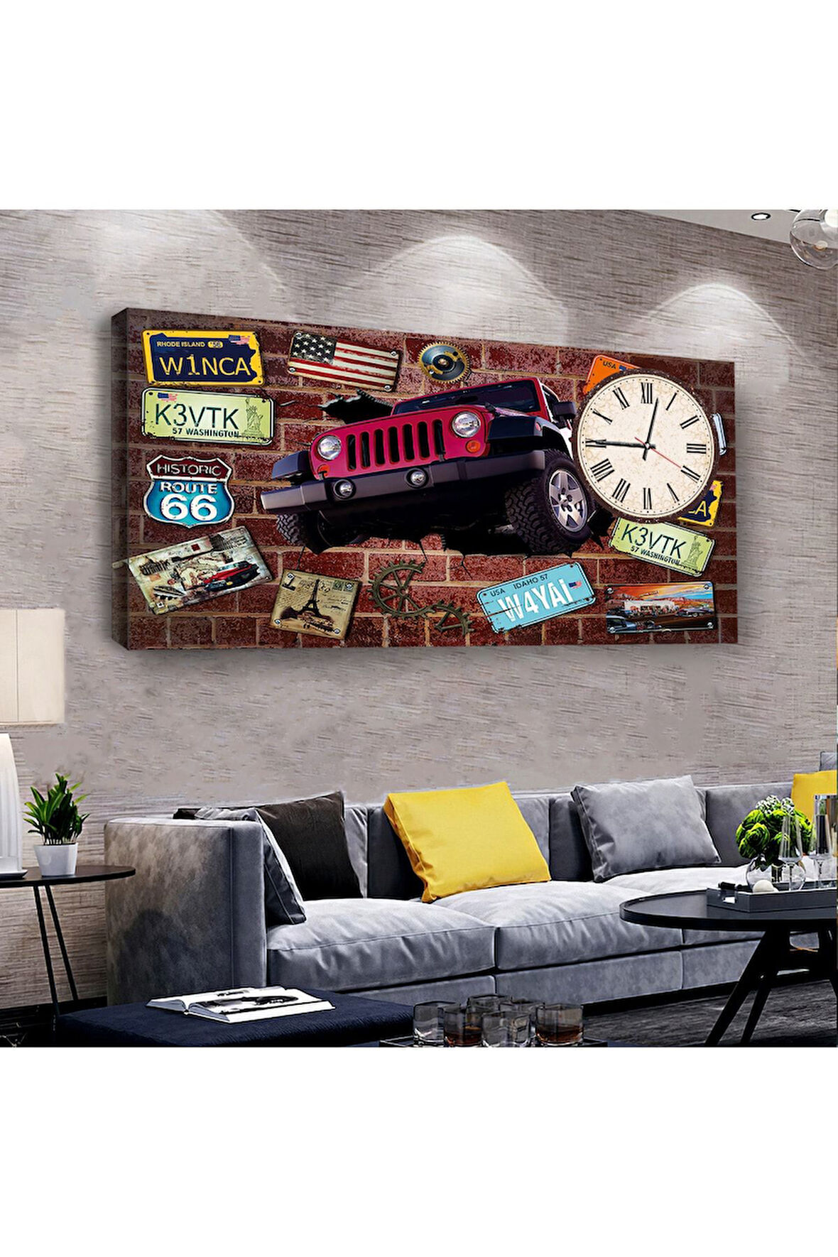 Cip Araç 120 X 60 Saatli Kanvas Tablo