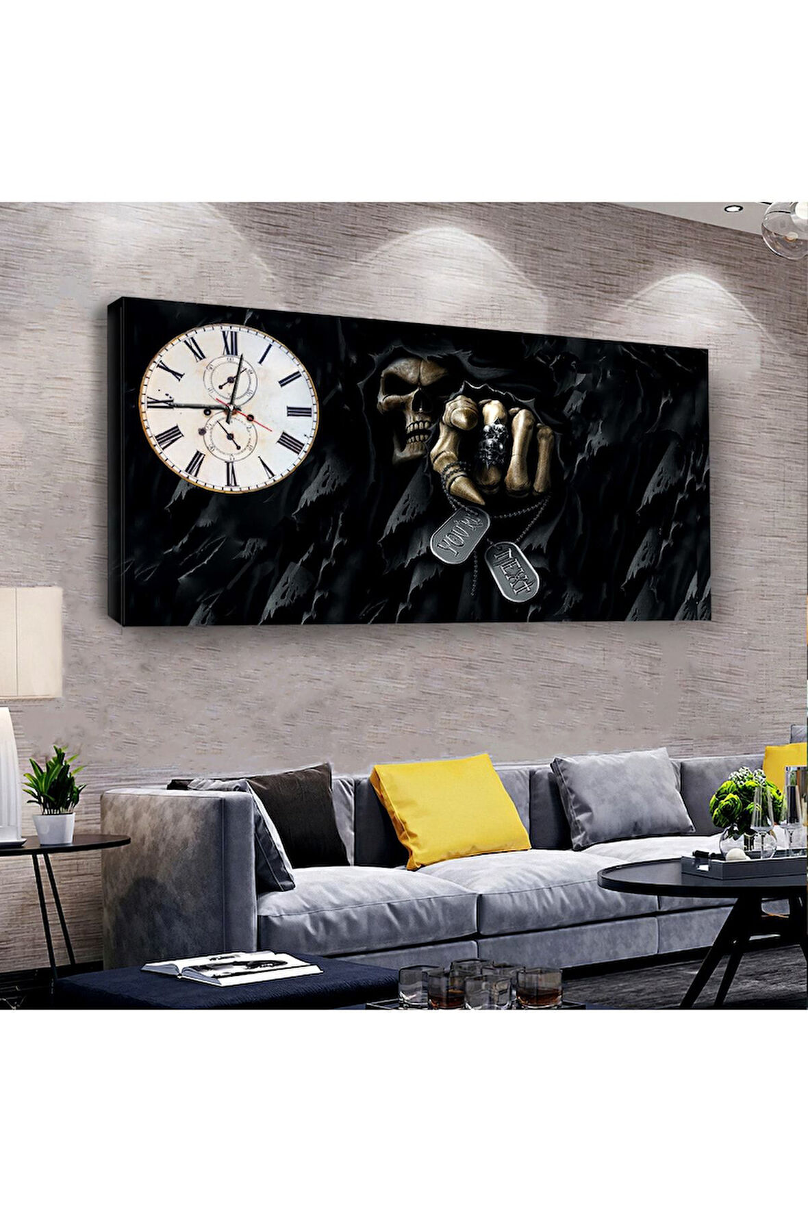 Ölüm Meleği 120 X 60 Saatli Kanvas Tablo