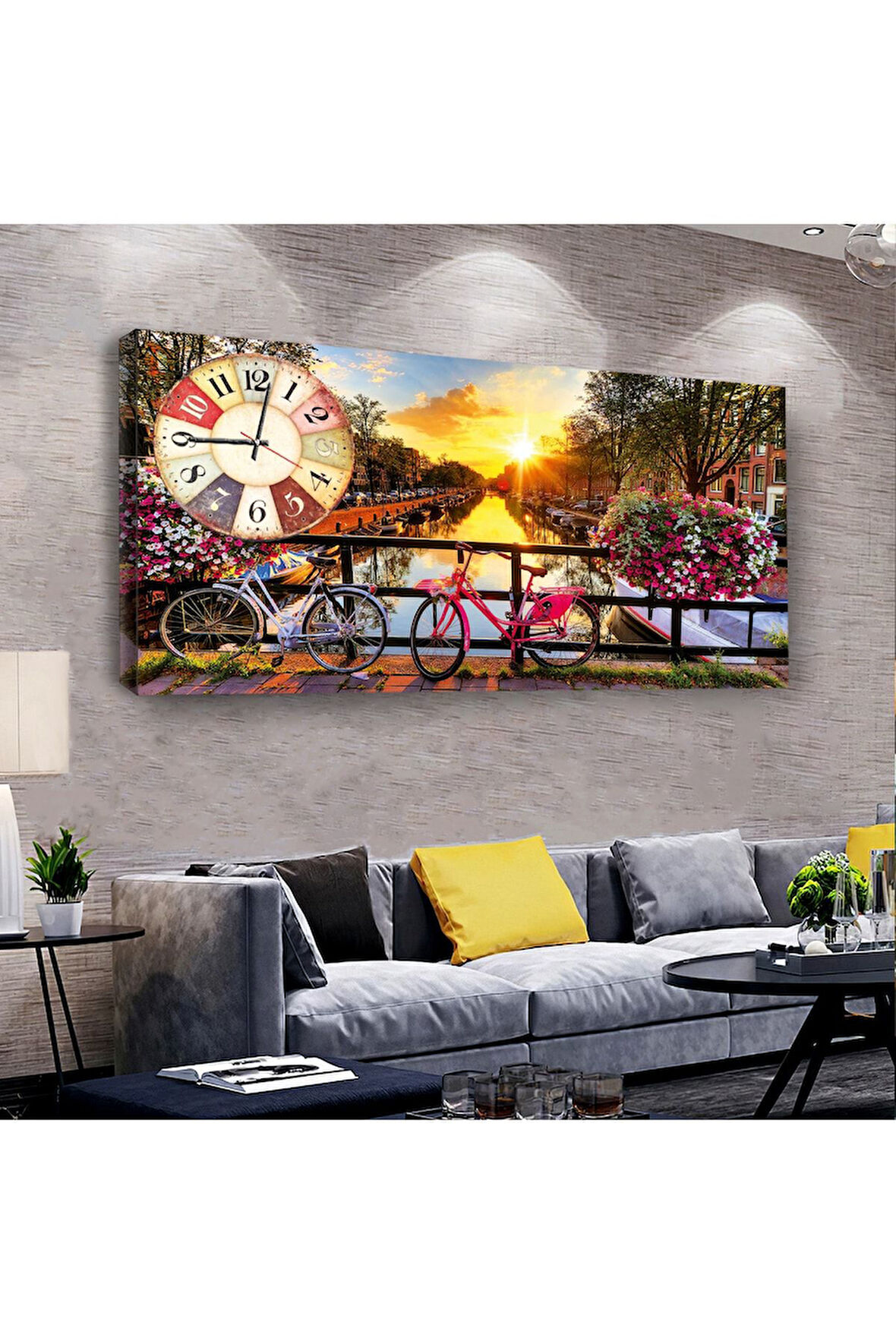 Hollanda 120 X 60 Saatli Kanvas Tablo