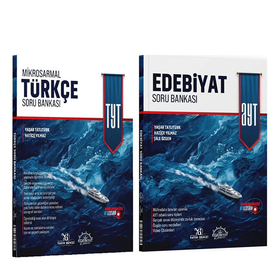 Edebiyat Denizi TYT Türkçe ve AYT Edebiyat Soru Bankası Seti 2 Kitap
