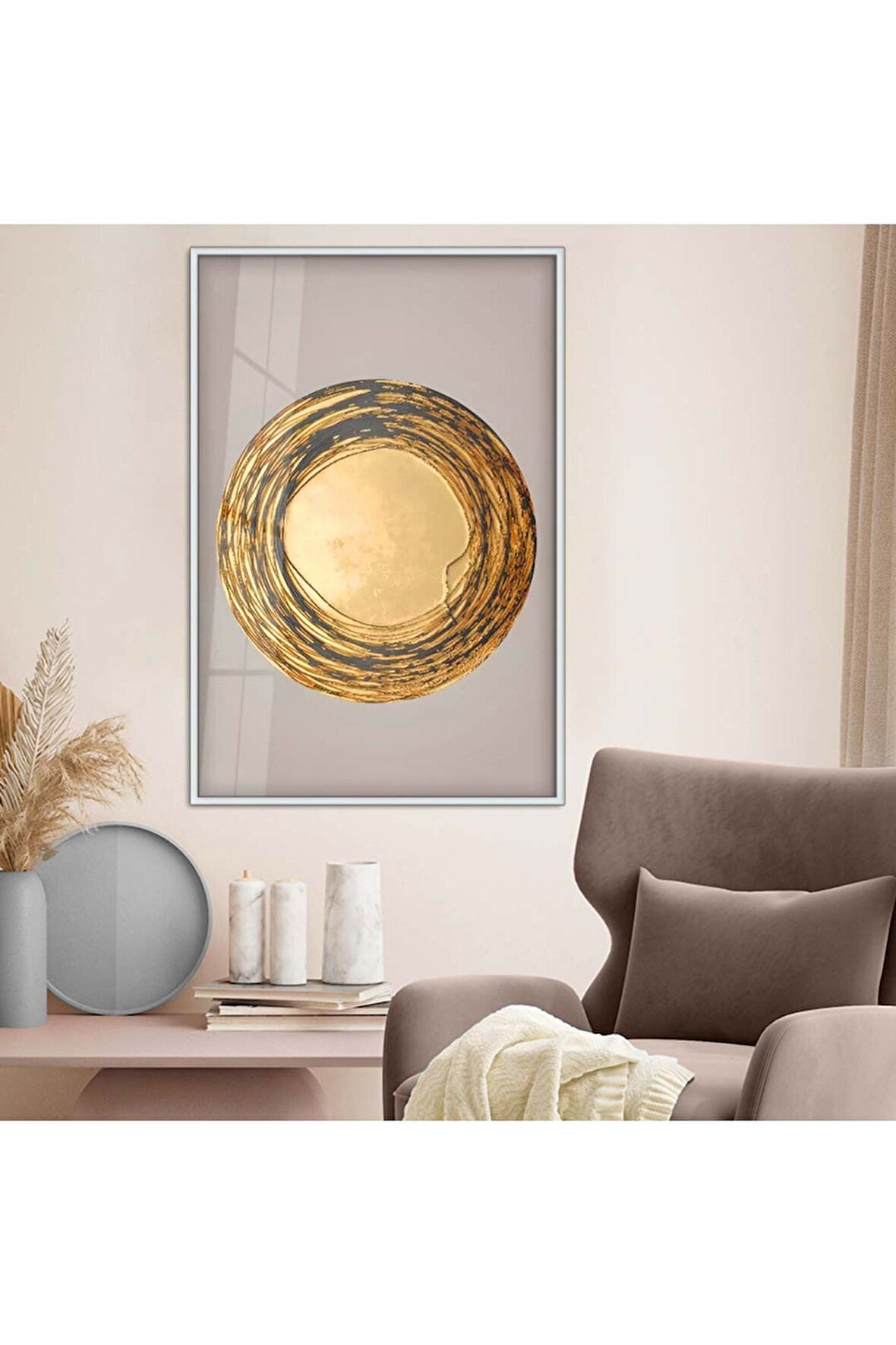 Siyah Metal Çerçeveli Modern Çizim Kırılmaz Cam Tablo