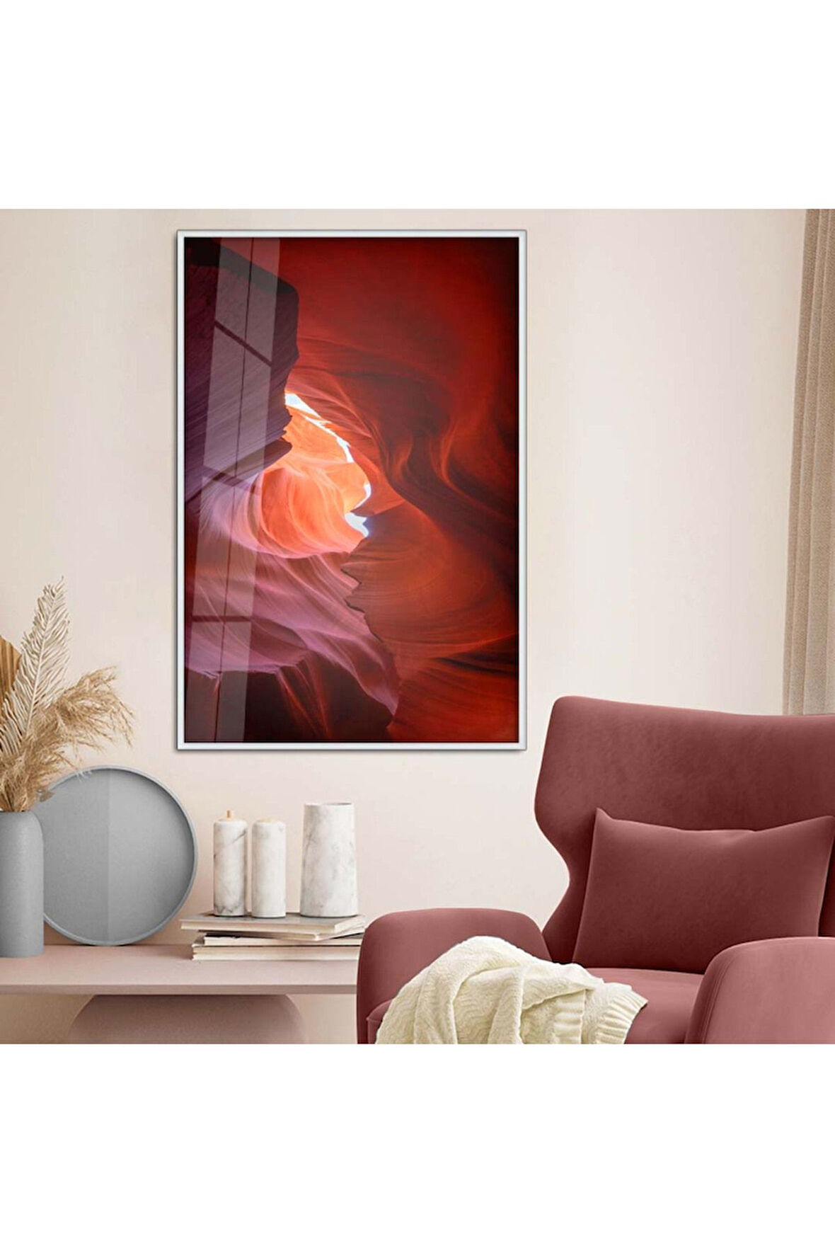 Siyah Metal Çerçeveli Modern Çizim Kırılmaz Cam Tablo