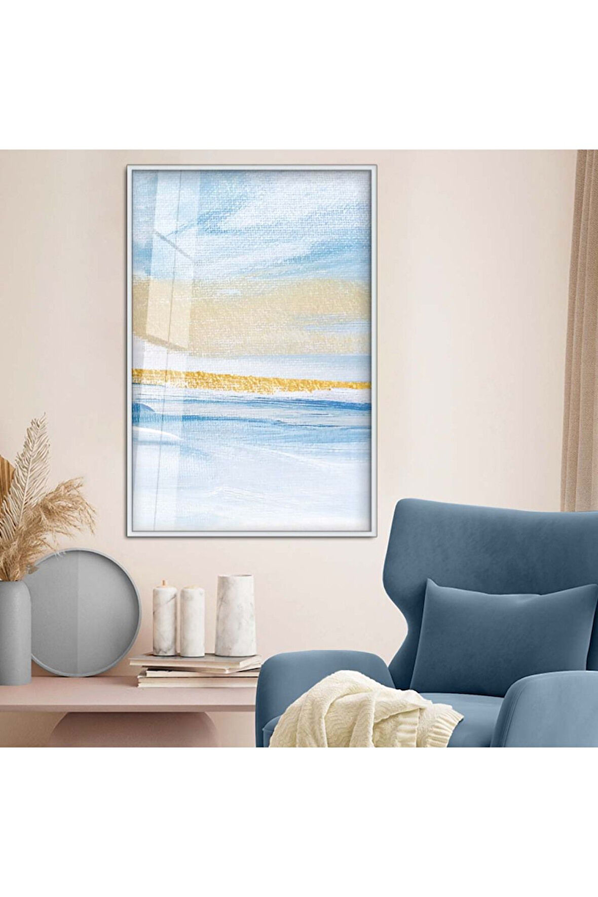 Siyah Metal Çerçeveli Modern Çizim Soyut Tema Kırılmaz Cam Tablo