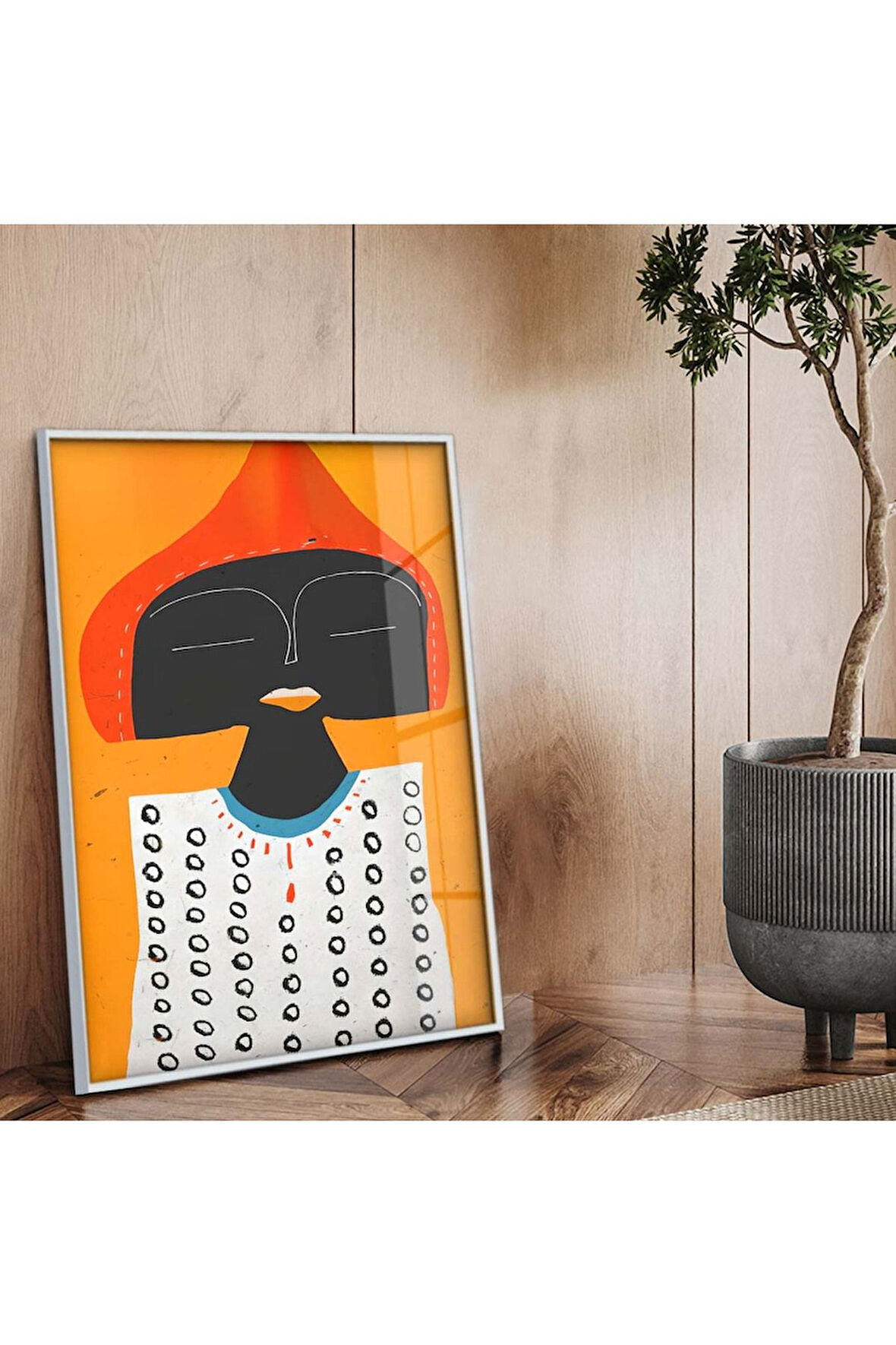 Gümüş Metal Çerçeveli Modern Çizim Kırılmaz Cam Tablo