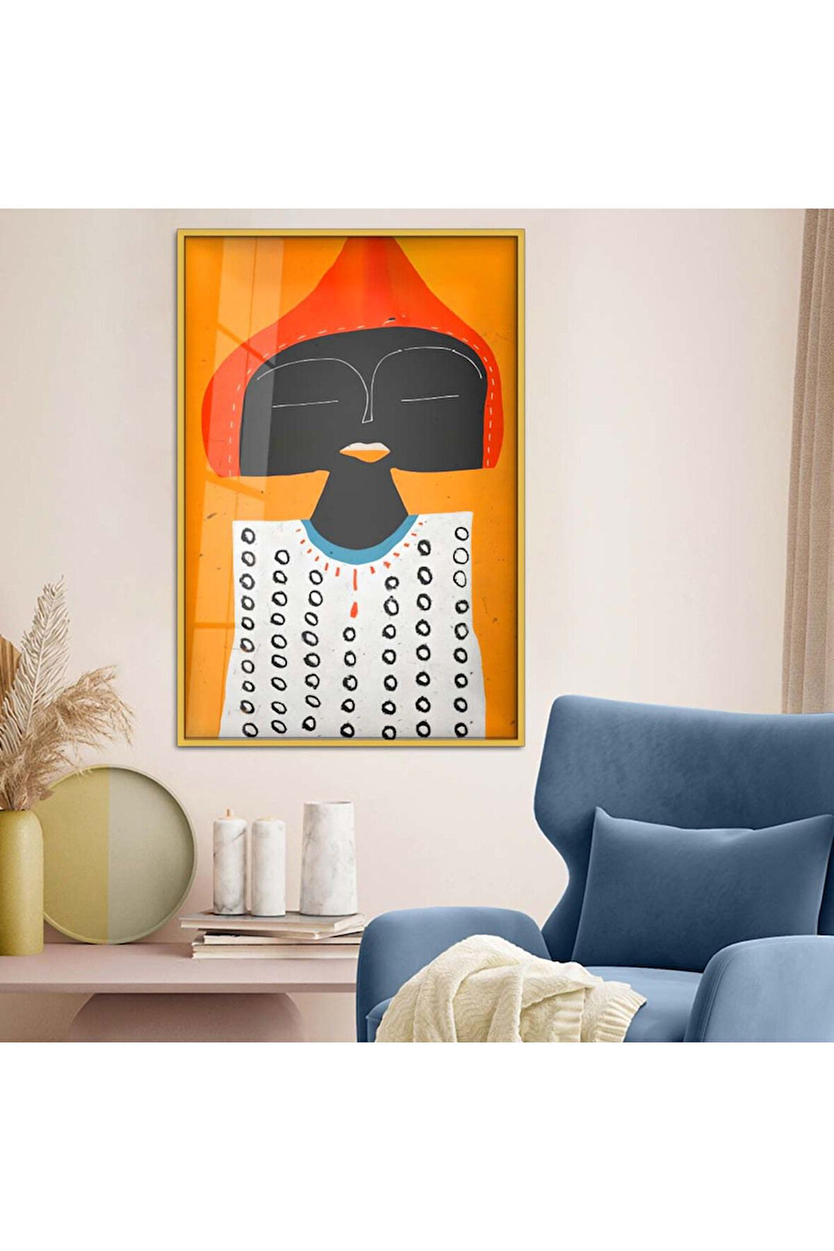 Gümüş Metal Çerçeveli Modern Çizim Kırılmaz Cam Tablo