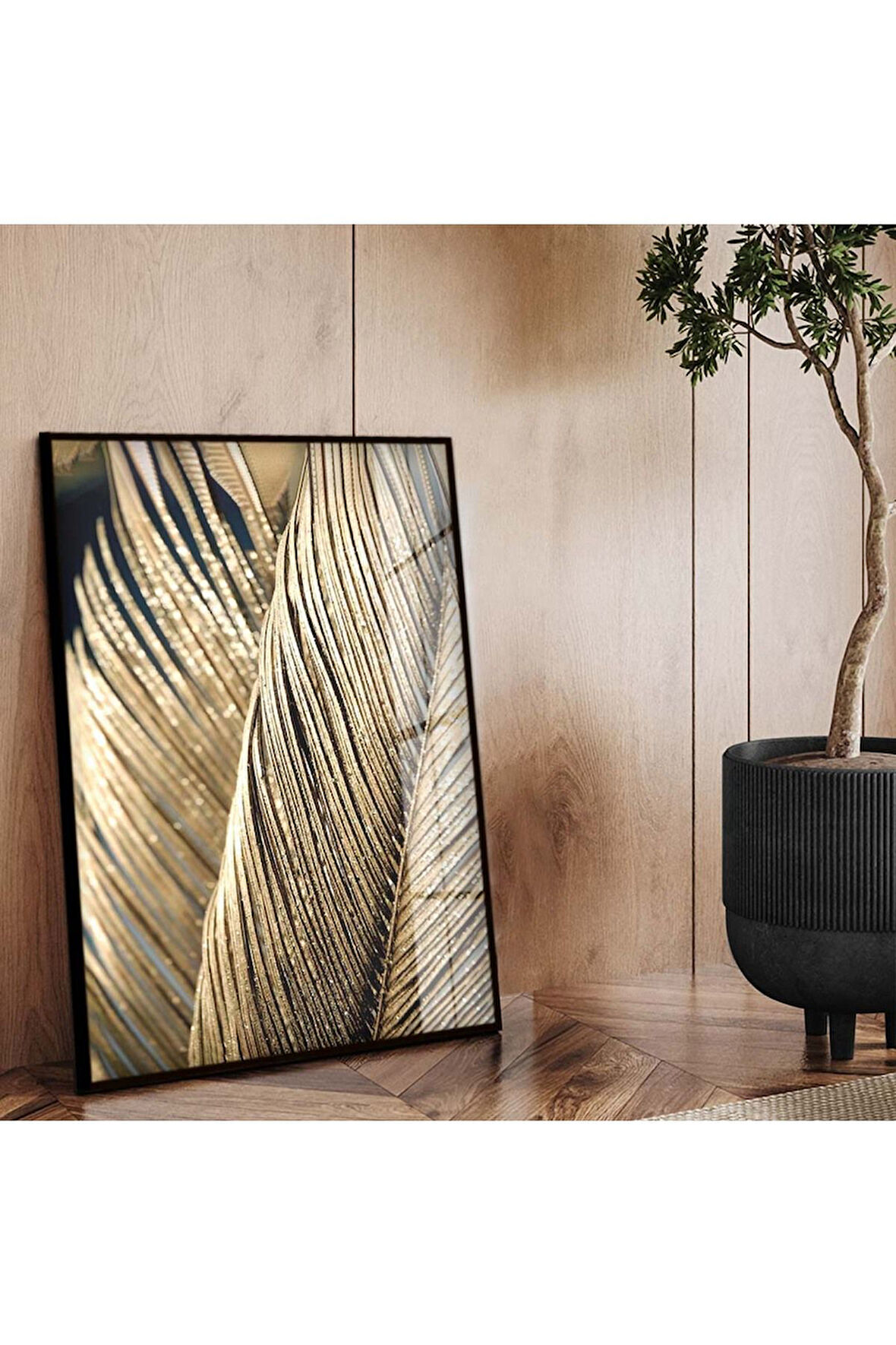 Siyah Metal Çerçeveli Modern Çizim Kırılmaz Cam Tablo