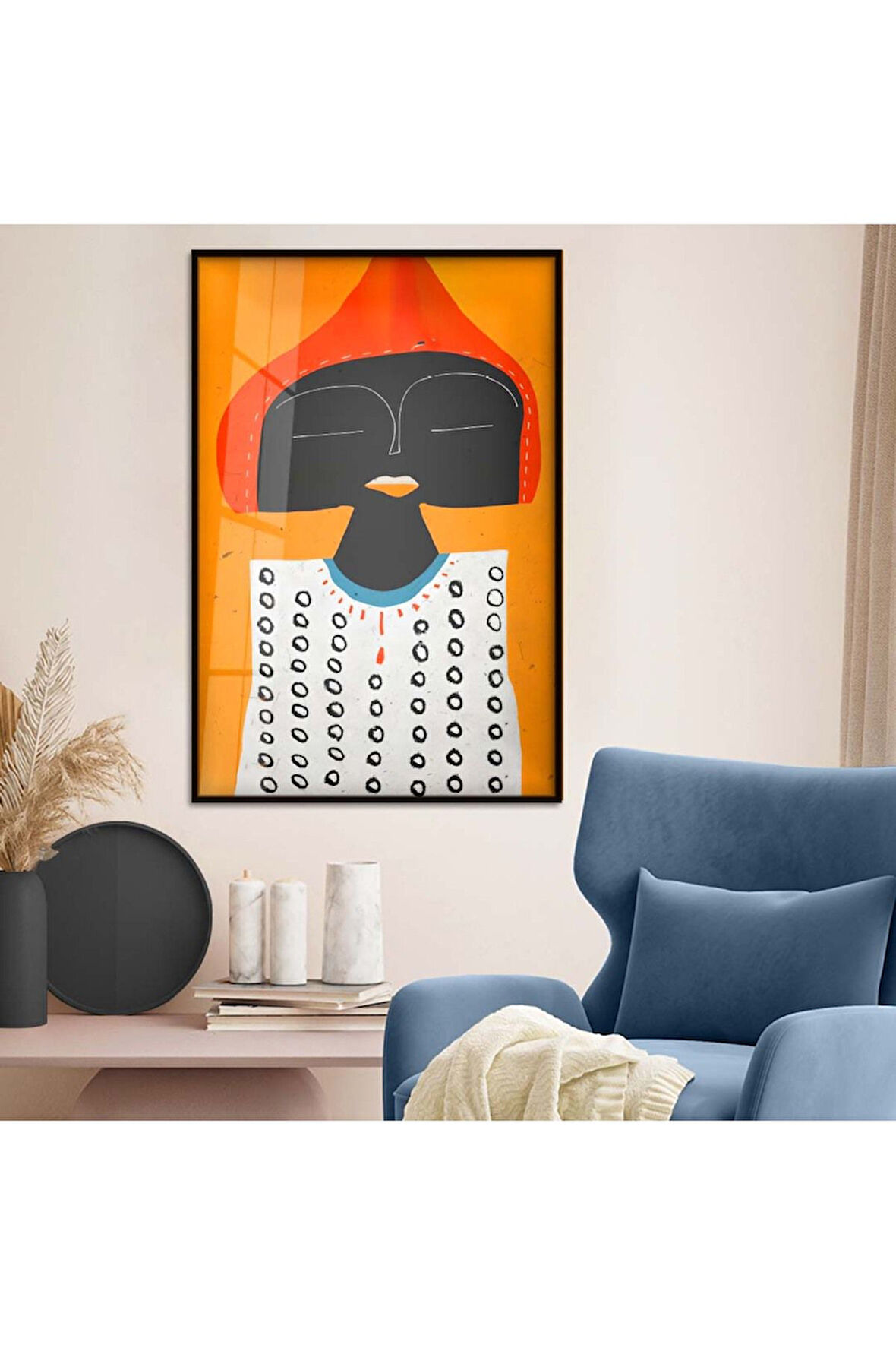 Gümüş Metal Çerçeveli Modern Çizim Kırılmaz Cam Tablo