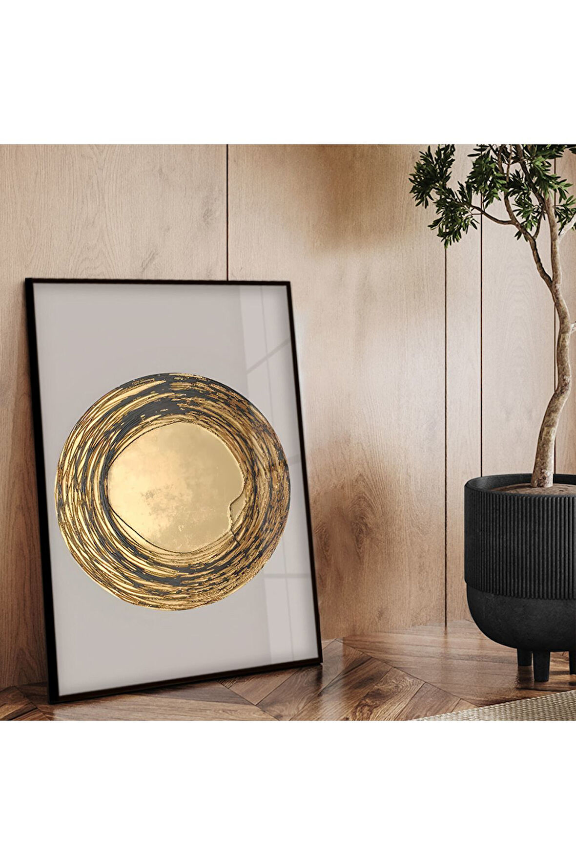 Siyah Metal Çerçeveli Modern Çizim Kırılmaz Cam Tablo