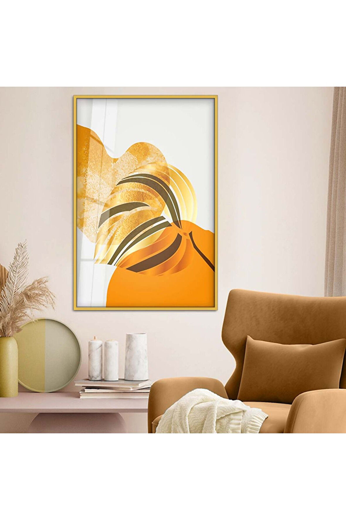 Siyah Metal Çerçeveli Kolaj Çizim Modern Tema Kırılmaz Cam Tablo