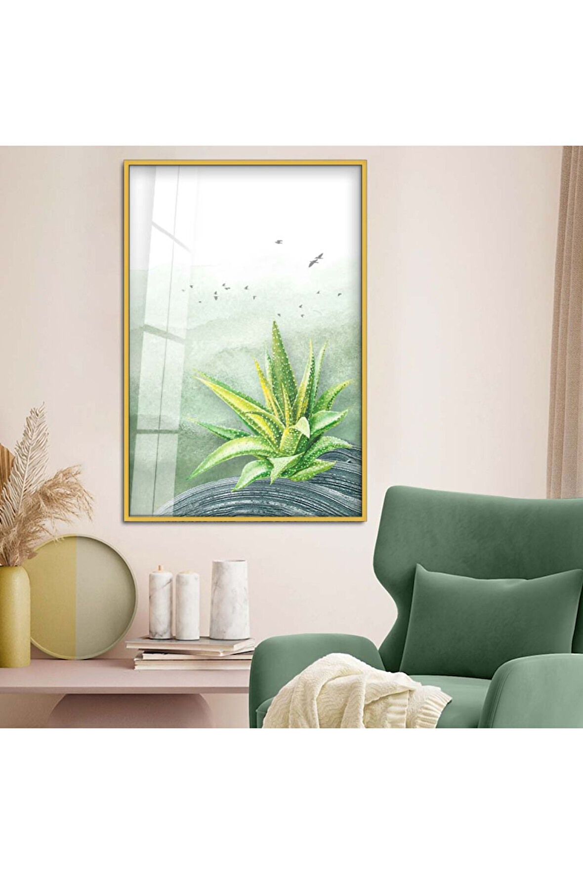 Siyah Metal Çerçeveli Modern Çizim Soyut Tema Kırılmaz Cam Tablo