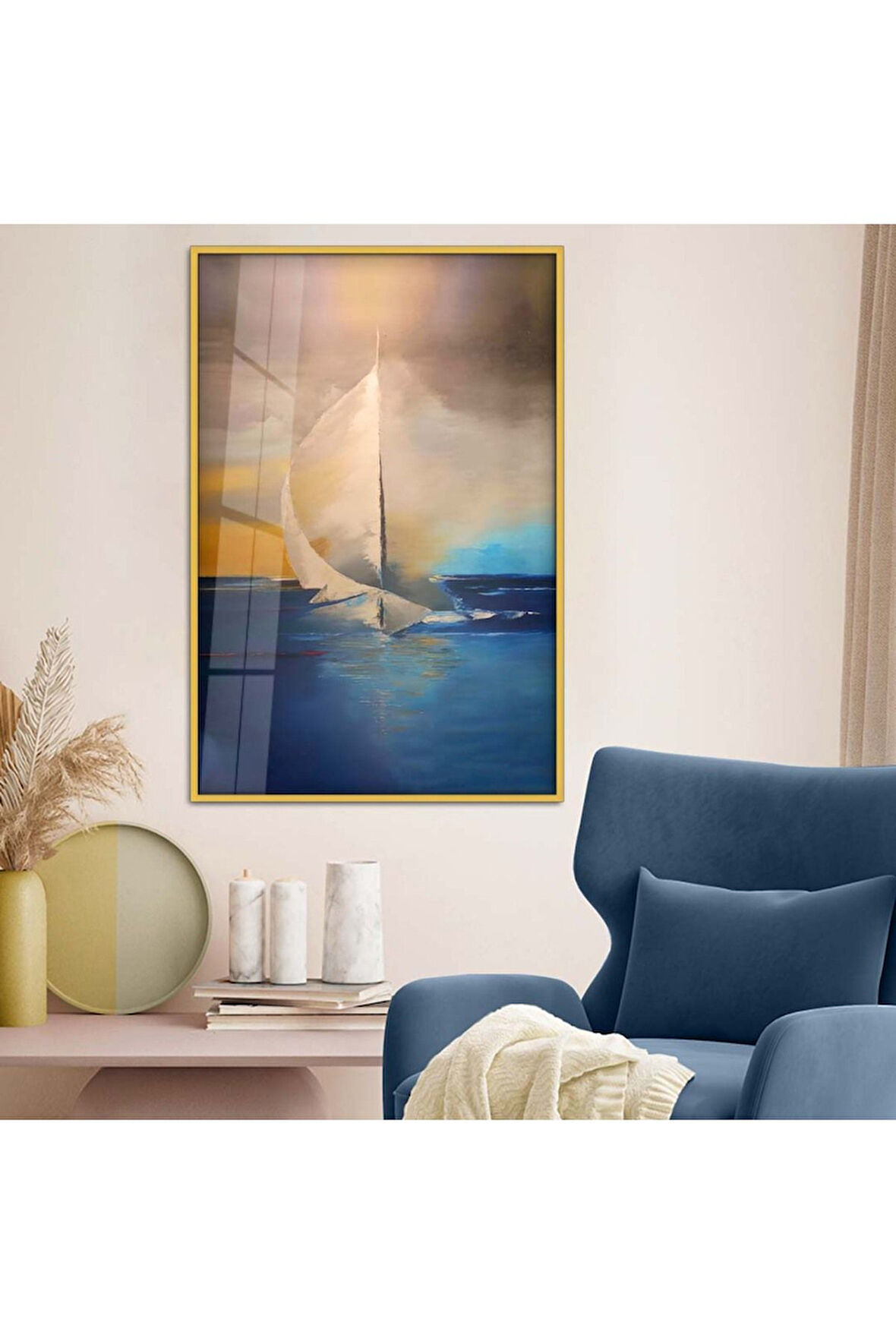 Siyah Metal Çerçeveli Modern Çizim Soyut Tema Kırılmaz Cam Tablo