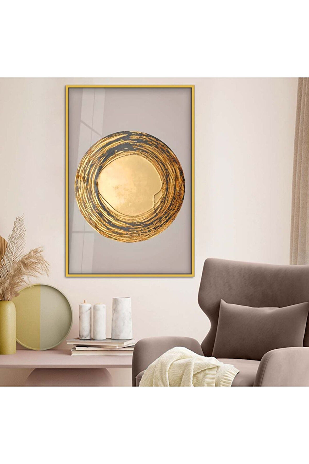 Siyah Metal Çerçeveli Modern Çizim Kırılmaz Cam Tablo