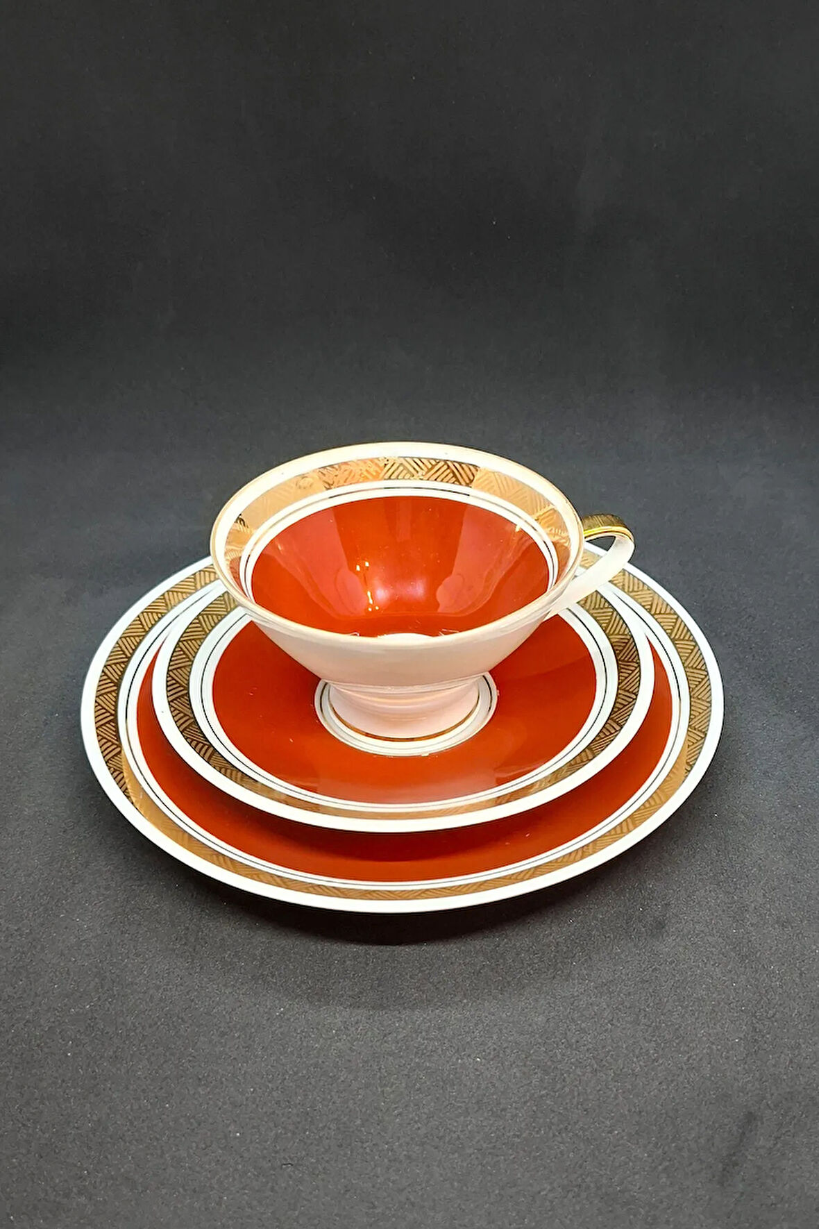 VBE Gehren Doğu Almanya Cmhuriyeti Vintage Çay Fincanı 3 Parça 210 ml