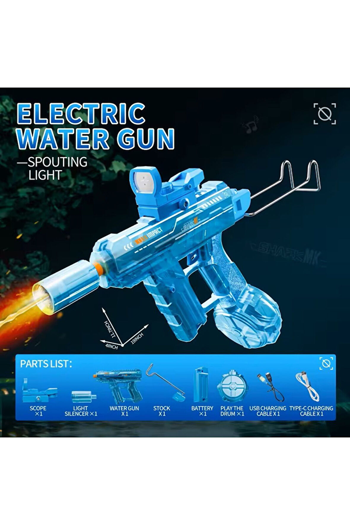 Elektirikli Alev Efektli Su Tabancası