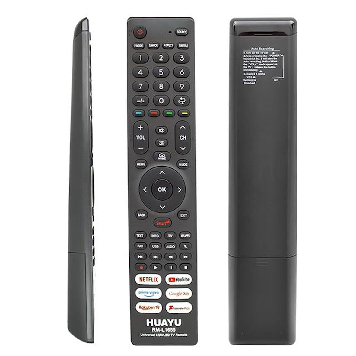 Huayu Rm-l1655 Netflix-youtube-prime Video-google Play Tuşlu Universal Lcd Led Tv Kumandası
