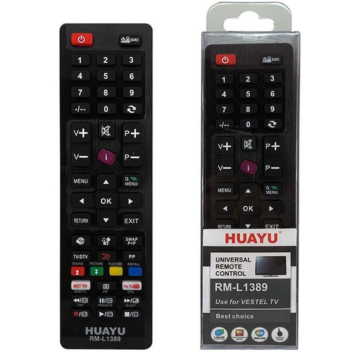 Huayu Rm-l1389 Netflix - Youtube Tuşlu Vestel Universal Lcd Led Tv Kumandası