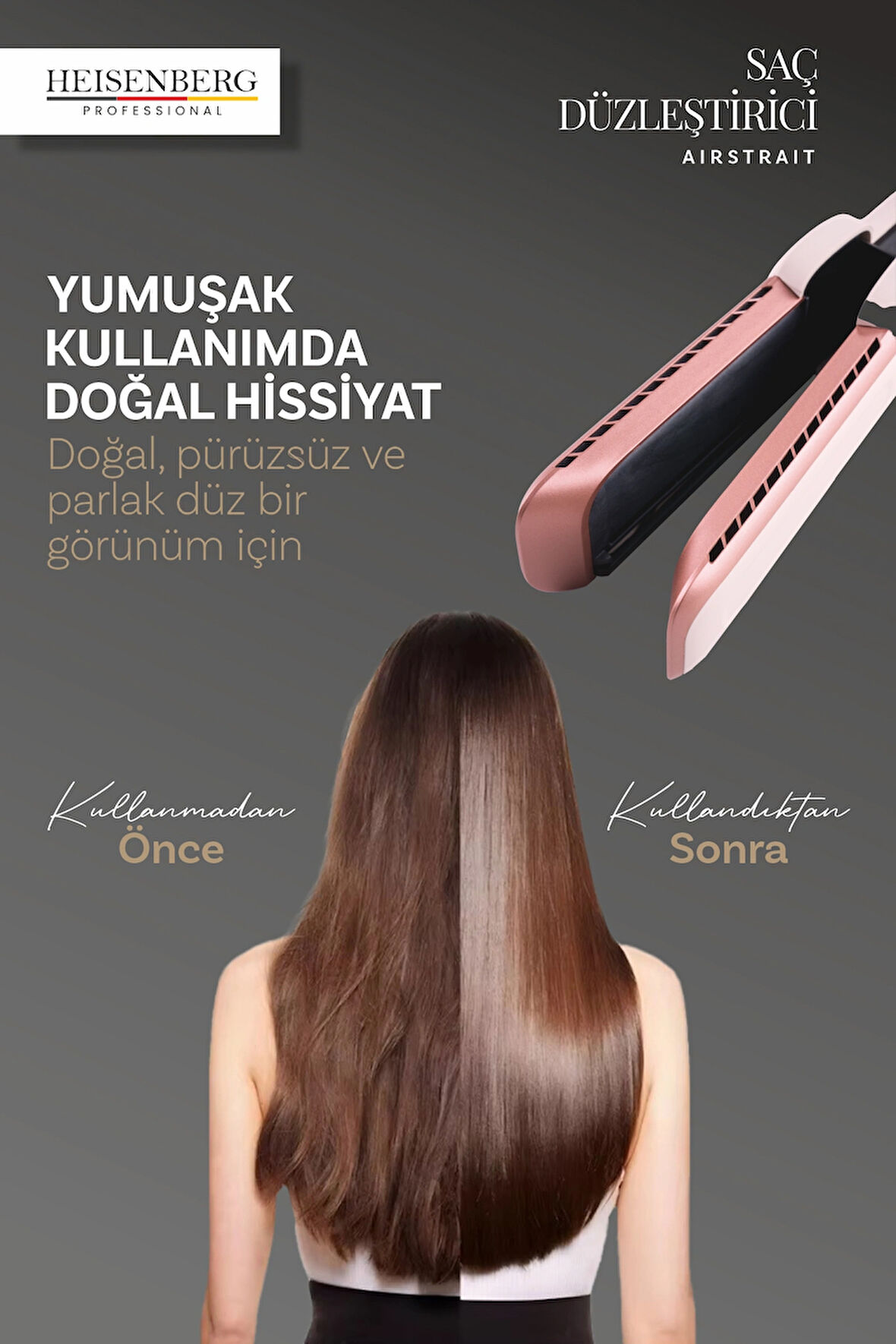  Airstrait Saç Düzleştirici Hava Üflemeli Saç Şekillendirici Saç Maşası Pink