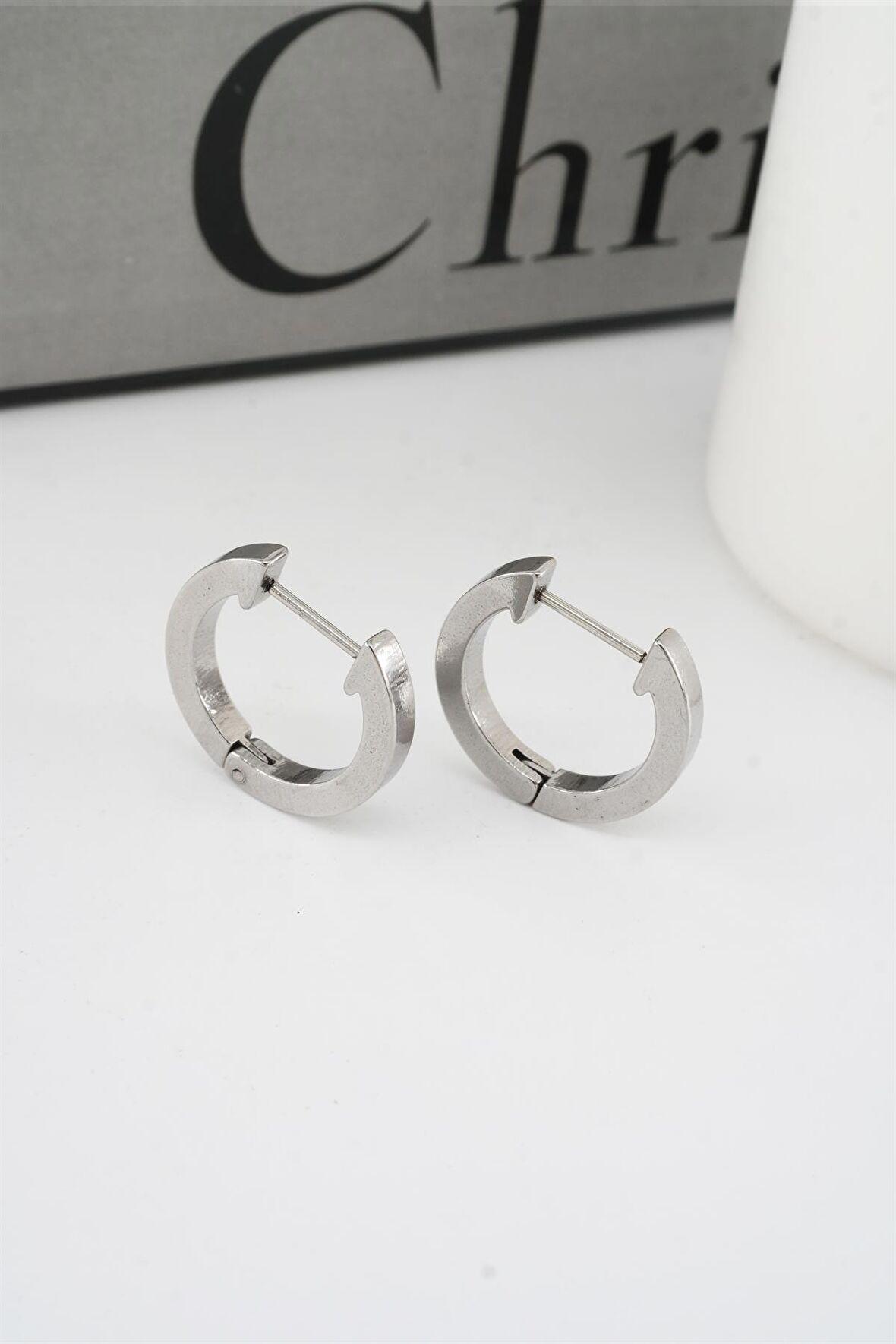 Kadın 316 L Paslanmaz Çelik 2 cm Oval Model Küpe