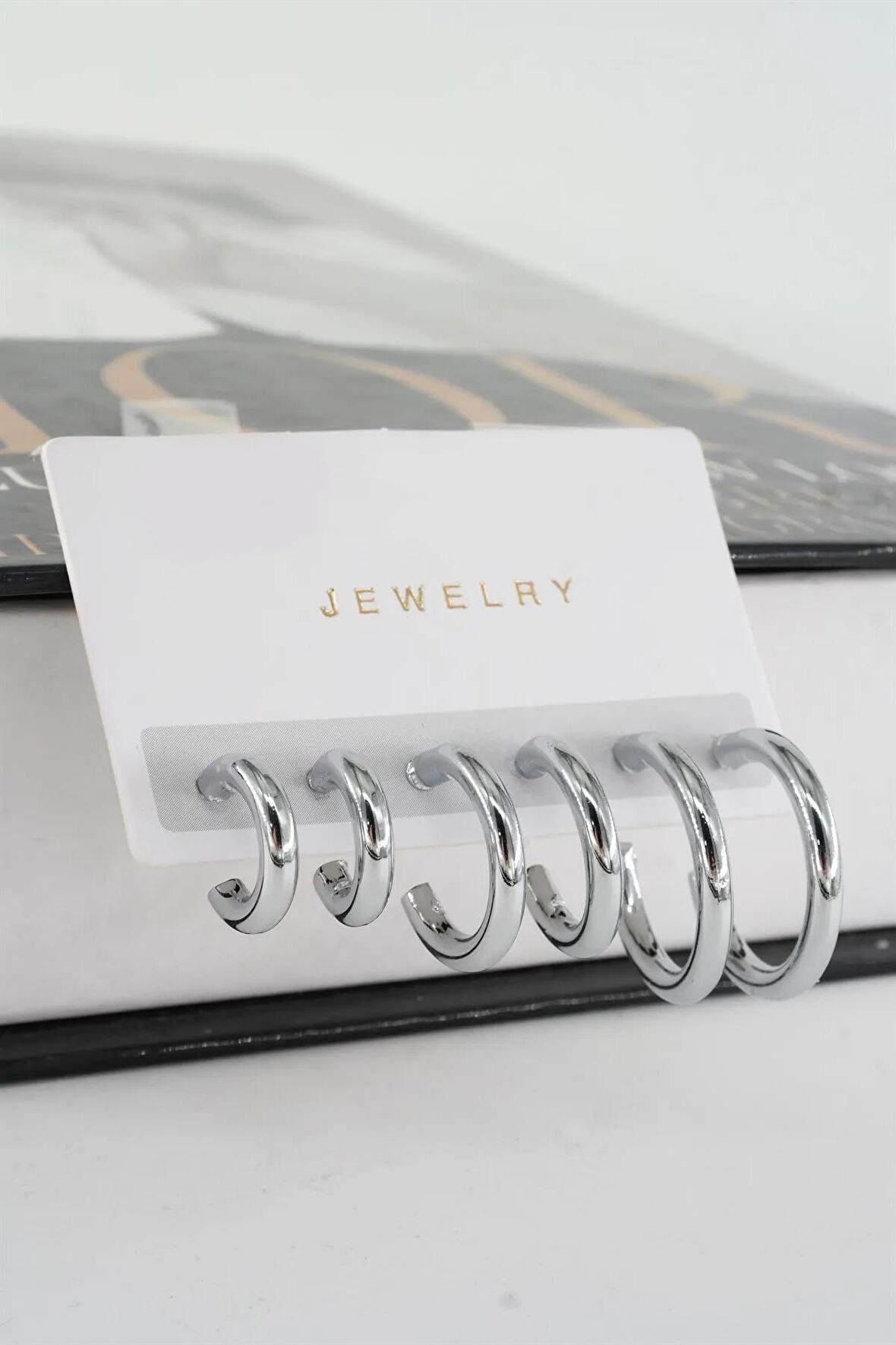 Kadın 3 boy Kalın Halka Küpe 1.7/ 2 / 2.5 cm