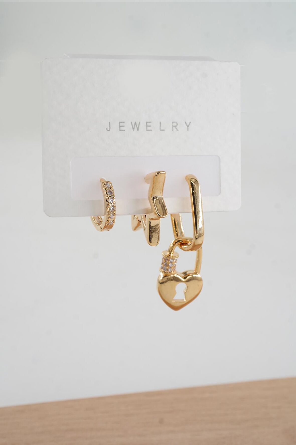 Kadın  Vip Seri Zirkon Taşlı 3'lü Küpe