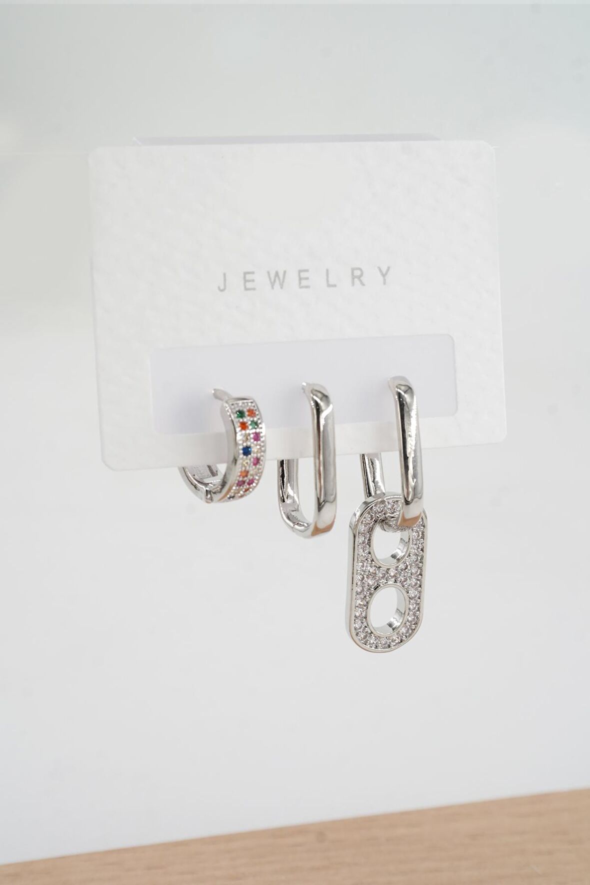 Kadın  Vip Seri Zirkon Taşlı 3'lü Küpe