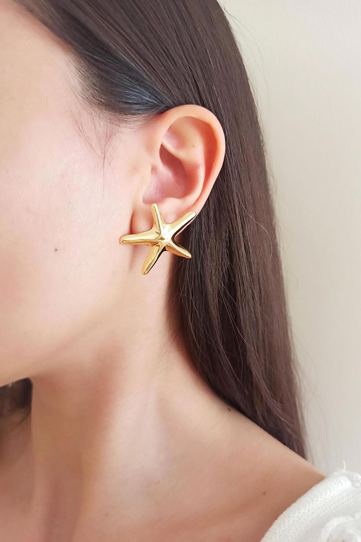 Kadın Özel Tasarım Deniz Yıldızı Model Küpe 001 