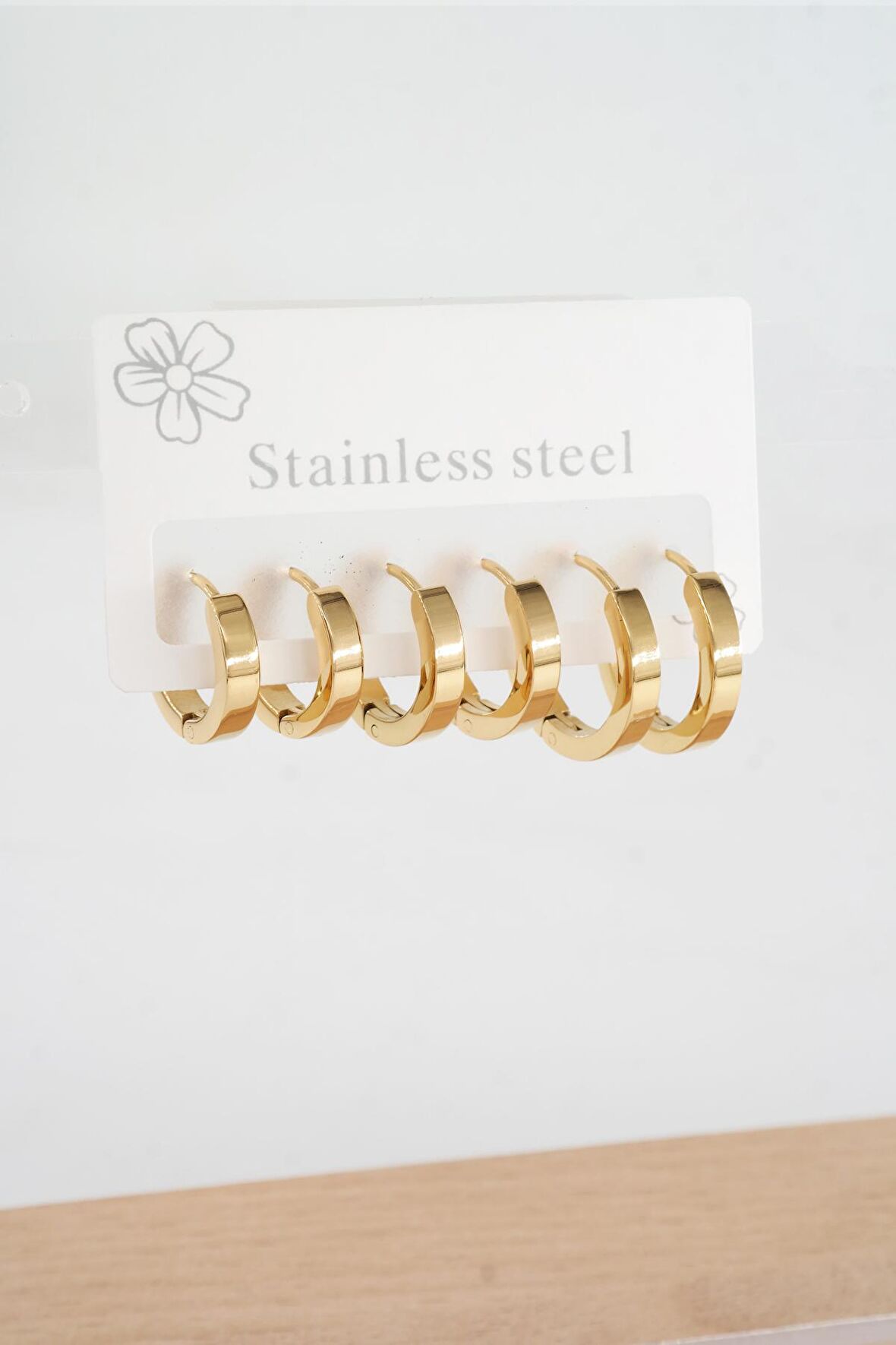 Kadın 316 L Çelik Vip Seri Anti alerjenik 6'lı Küpe  STL001