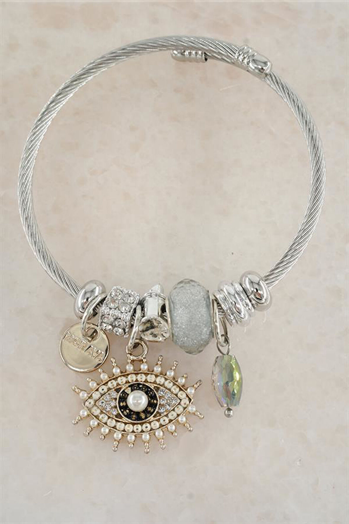 Kadın 316 L Paslanmaz Çelik Karışık Figürlü Charm Bileklik   STP004