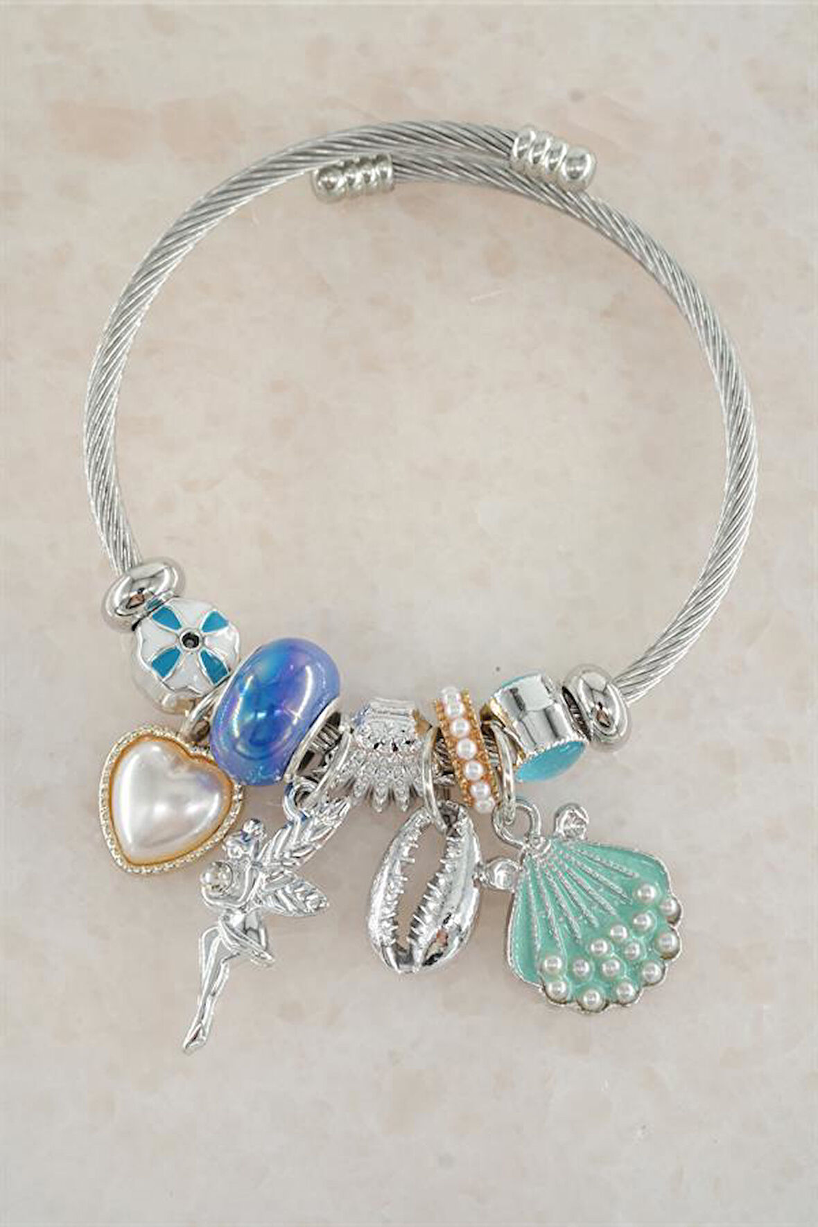 Kadın 316 L Çelik Karışık Figürlü Charm Bileklik   TKR001