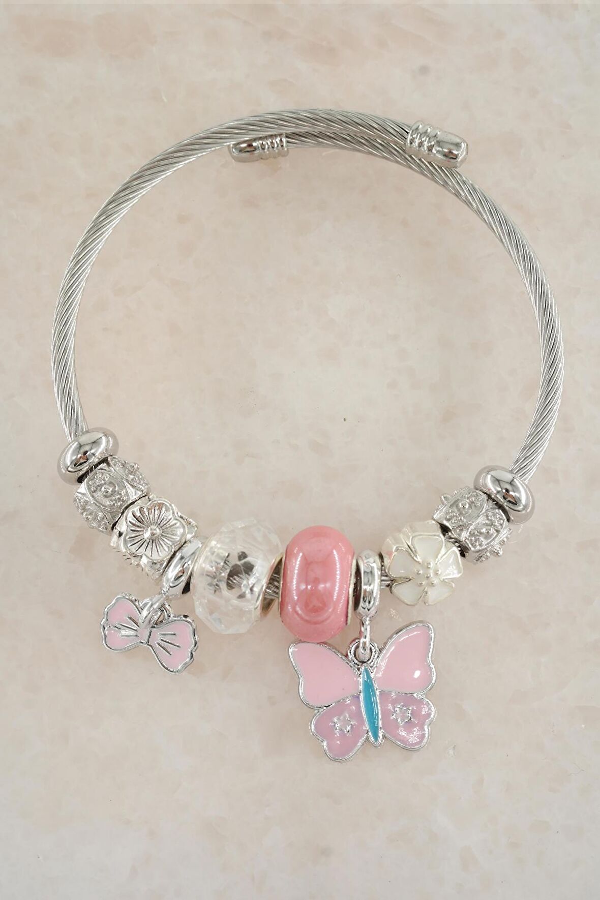 Kadın 316 L Çelik Karışık Figürlü Charm Bileklik   STP011