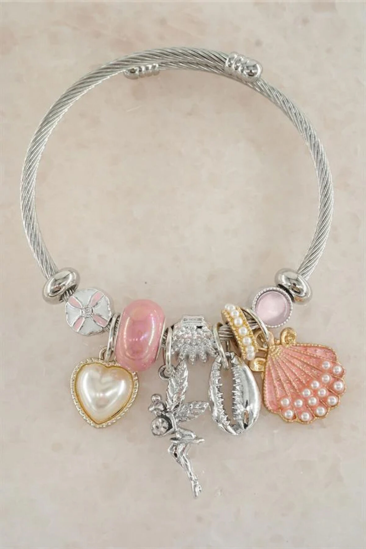 Kadın 316 L Çelik Karışık Figürlü Charm Bileklik   TKR001