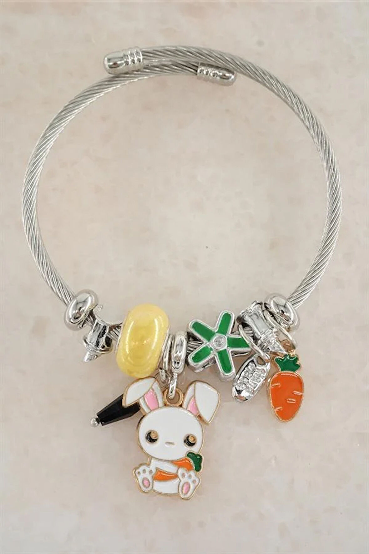 Kadın 316 L Çelik Karışık Figürlü Charm Bileklik   TKR001