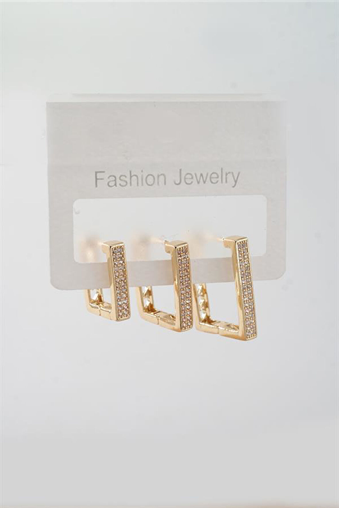 Kadın Vip Seri Zirkon Taşlı 3 Boy 3'lü Küpe Seti