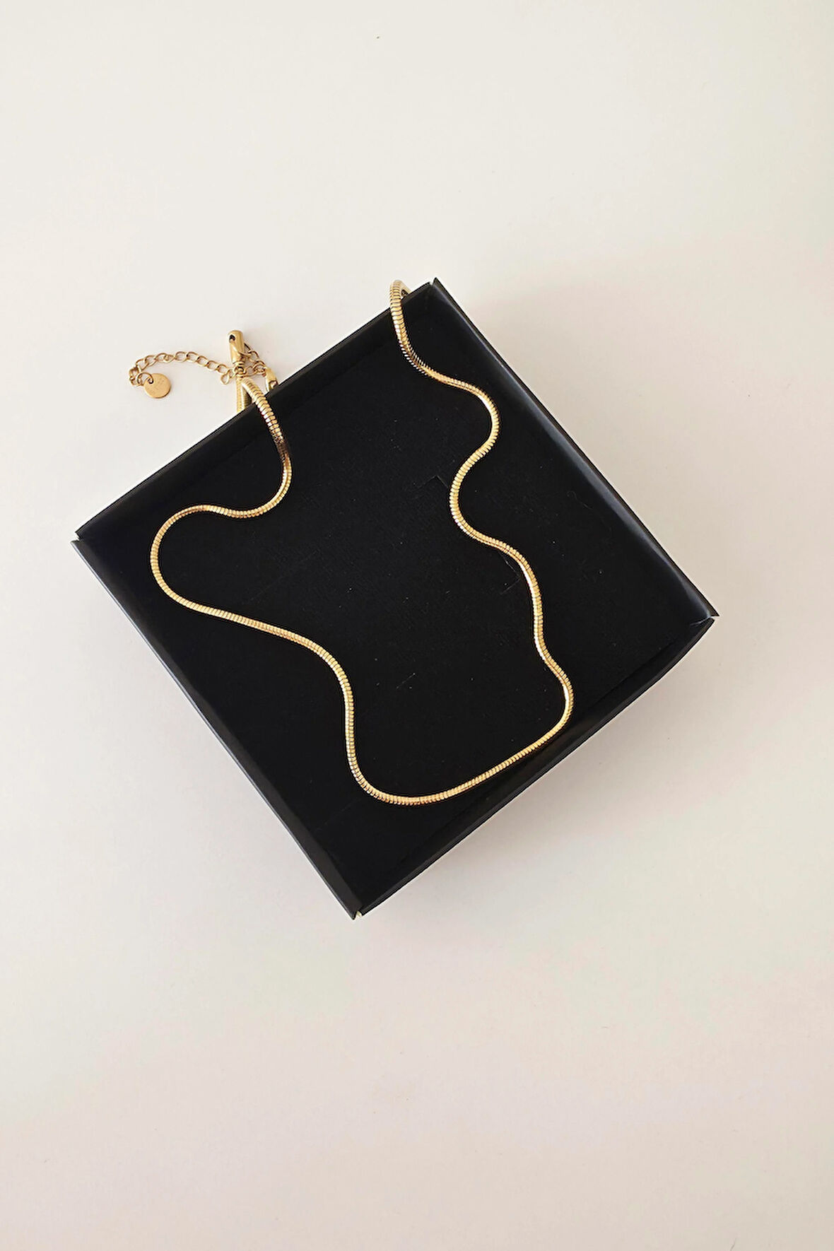 316 L Çelik Antialerjenik Kararmaz Yılan Kolye  45+7 cm