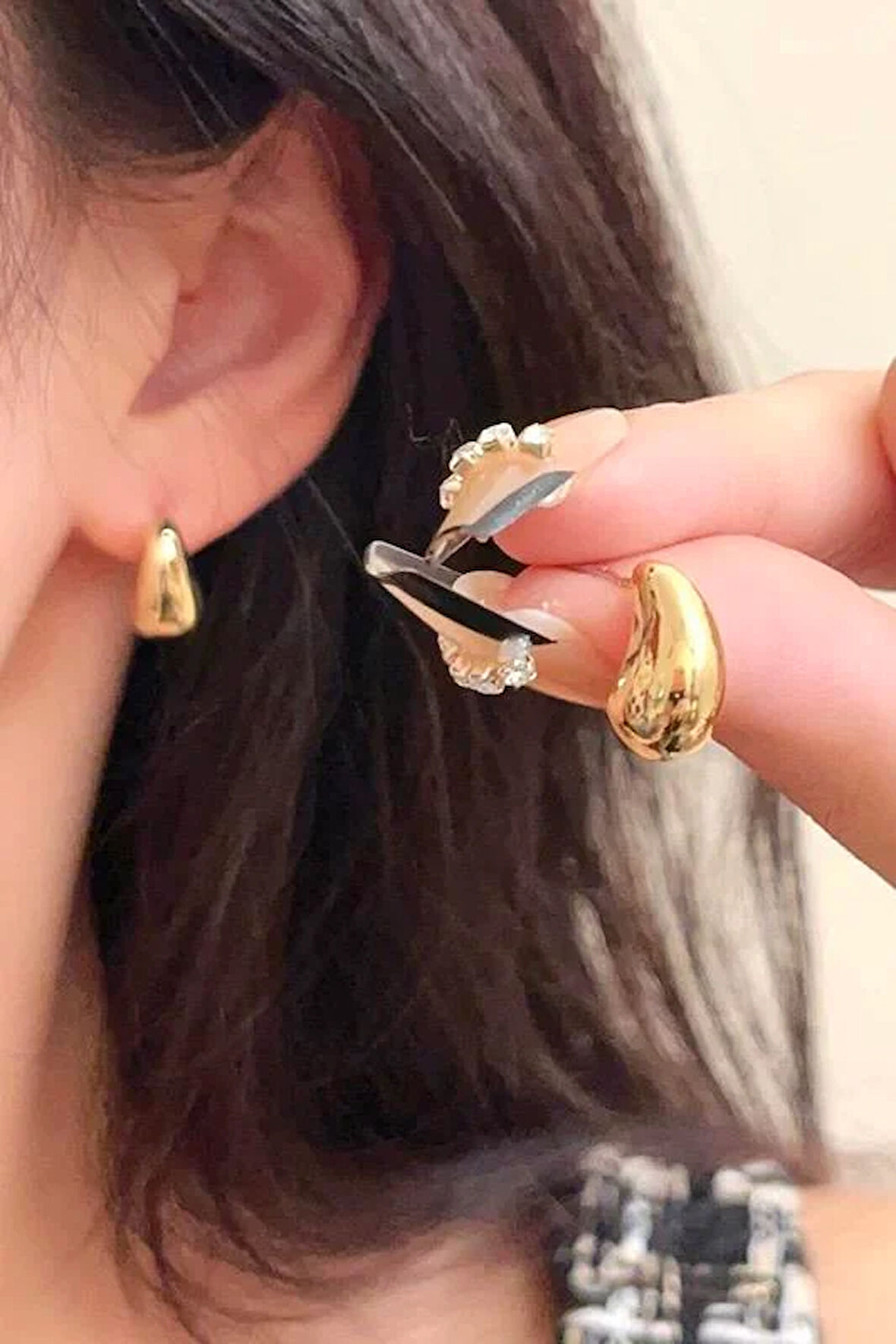 Kadın Özel Tasarım Mini Su Damlası Model Küpe ZYN10