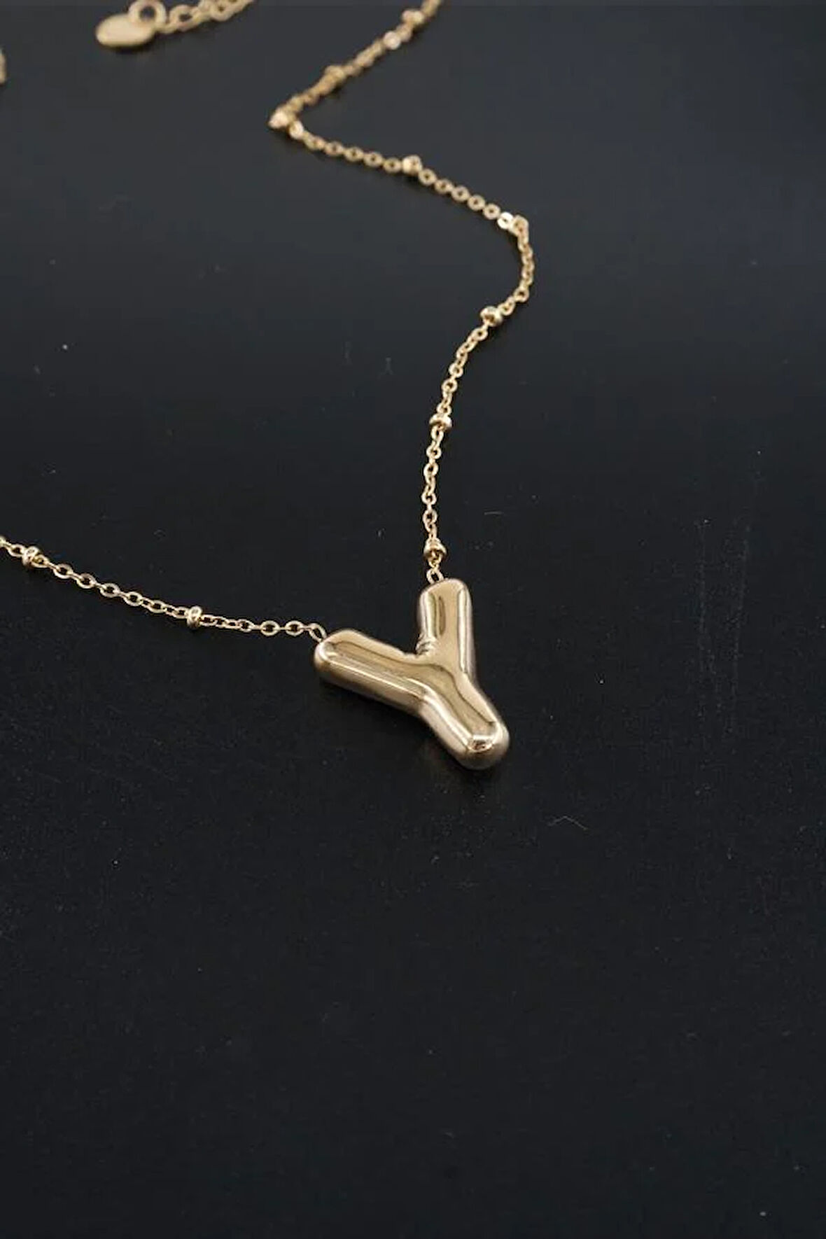 Kadın 316 L Paslanmaz Çelik Balon Harf Kolye Y