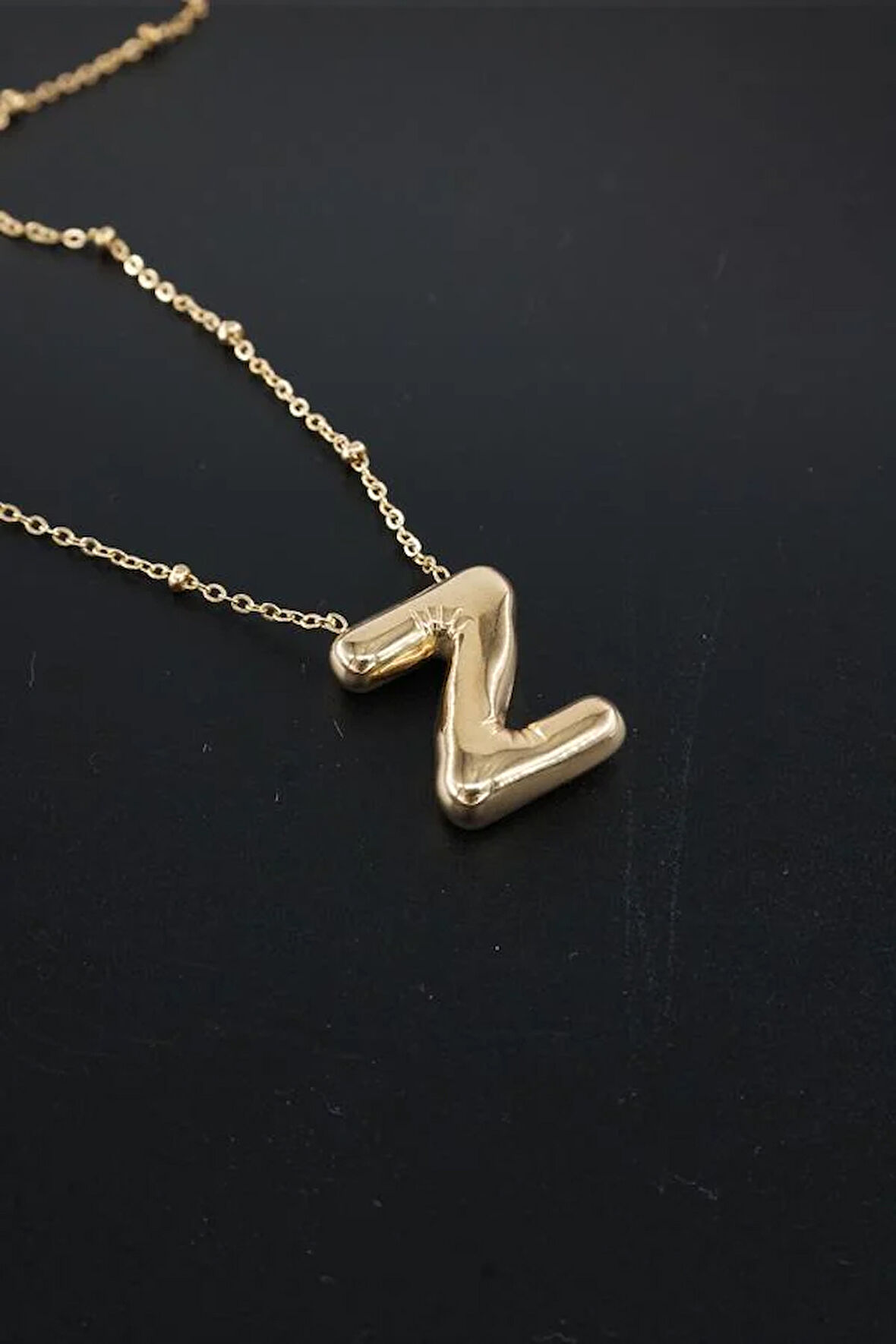 Kadın 316 L Paslanmaz Çelik Balon Harf Kolye Z