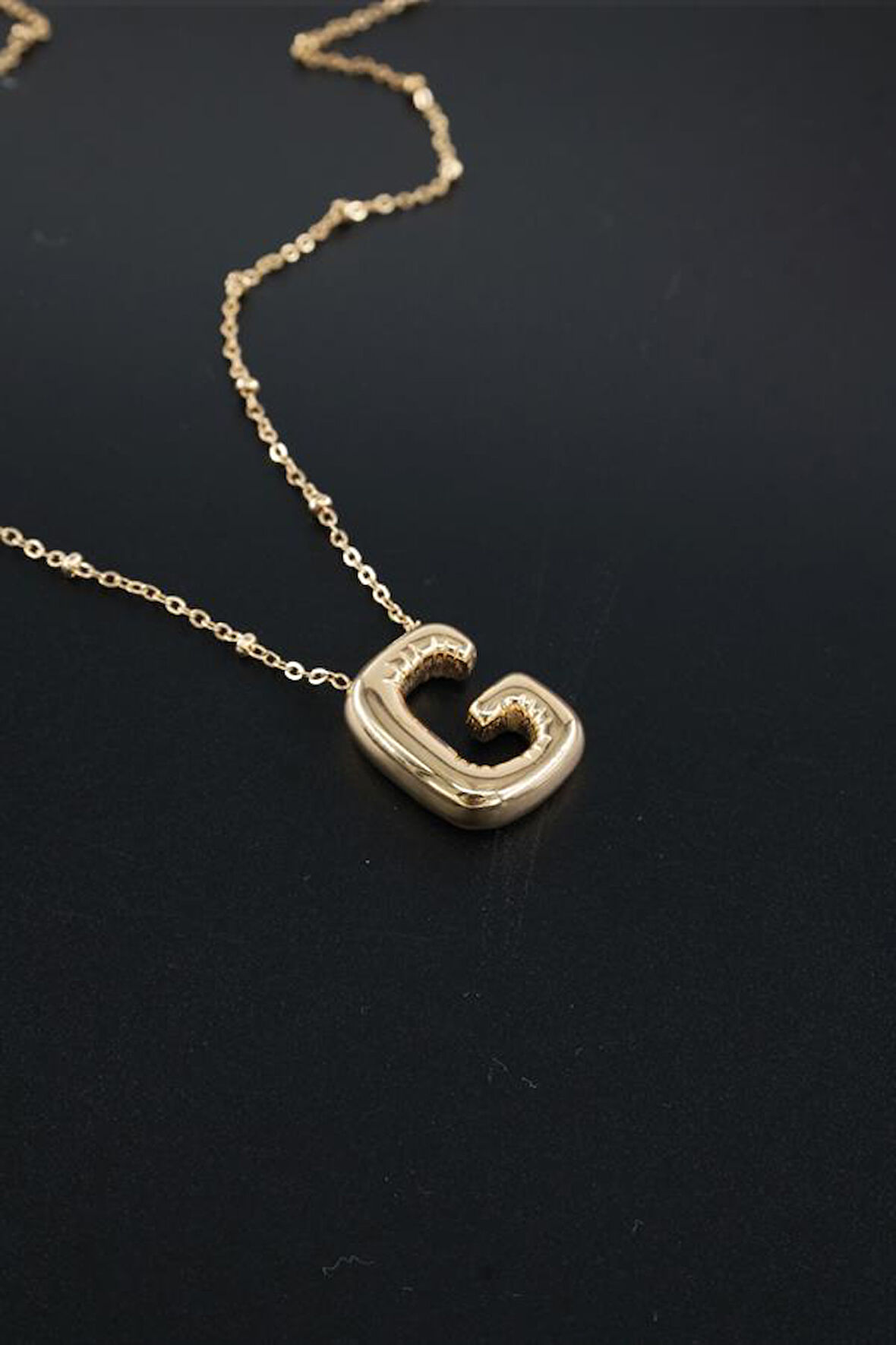 Kadın 316 L Paslanmaz Çelik Balon Harf Kolye G