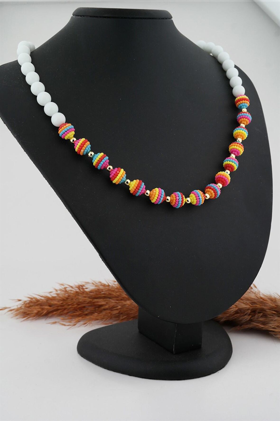 Kadın Cam Boncuklu Özel Tasarım  Kolye