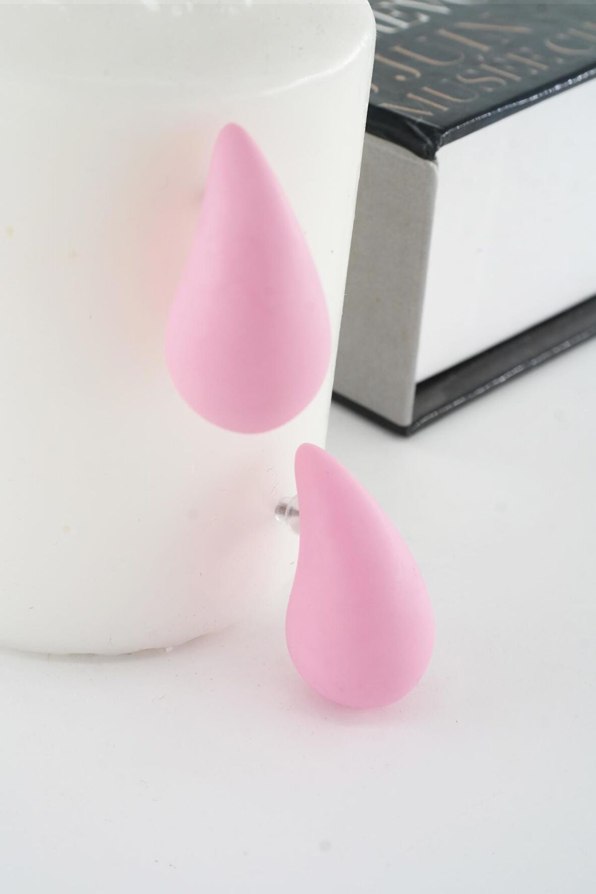 Kadın Vip Seri Su Damlası Model Küpe Pembe